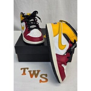 Jordan 1 Mid SE PS Motorsport University Gold Gym Red DJ0337-067 Kids Size 2Y